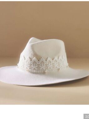 San Diego Hat Company Cream Lace-Trim Felt Fedora